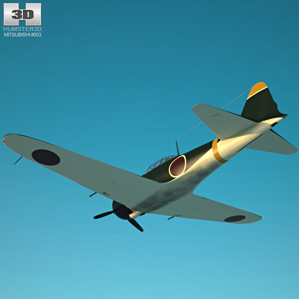 Mitsubishi A6M Zero 3D Model - Aircraft On Hum3D