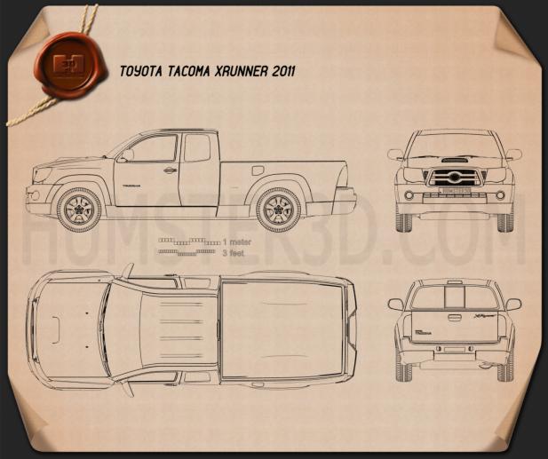 Toyota Tacoma XRunner 2011 Disegno Tecnico