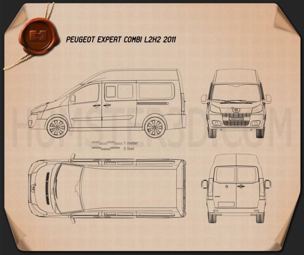 Peugeot Expert II Combi L2H2 2011 Blueprint
