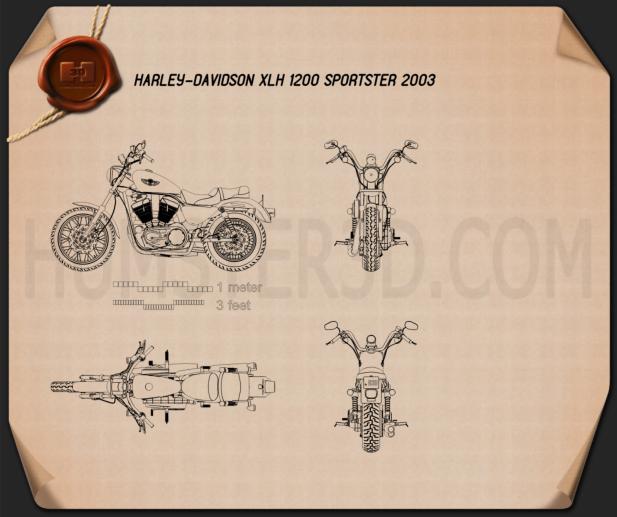Harley-Davidson XLH 1200 Sportster 2003 Blaupause