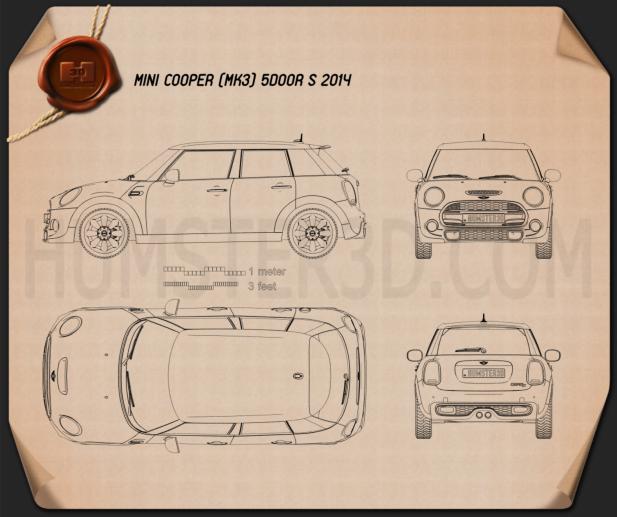 Mini Cooper S 5ドア 2014 設計図