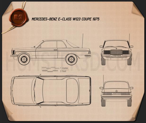 Mercedes-Benz Classe E W123 coupé 1975 Plan