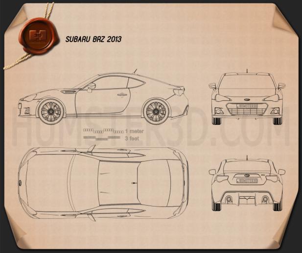 Subaru BRZ 2013 Disegno Tecnico