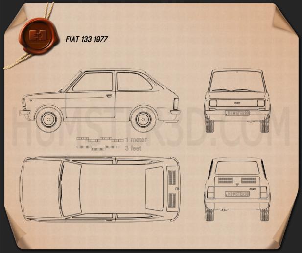 Fiat 133 1977 테크니컬 드로잉