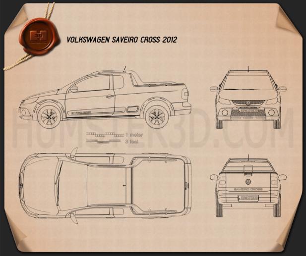 Volkswagen Saveiro Cross 2012 設計図