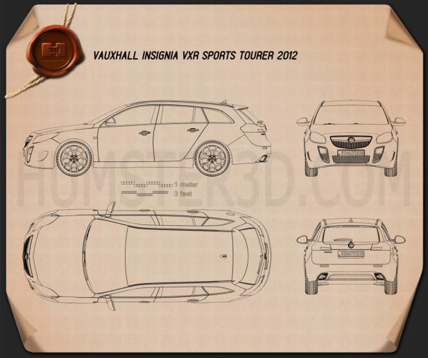 Vauxhall Insignia VXR Sports Tourer 2012 Disegno Tecnico