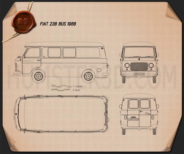 Fiat 238 1968 Disegno Tecnico