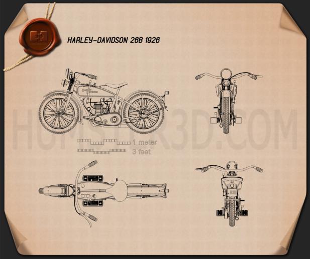 Harley-Davidson 26B 1926 Blueprint