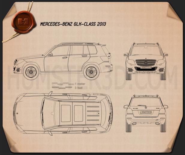 Mercedes-Benz GLK-Class X204 2013 Blueprint