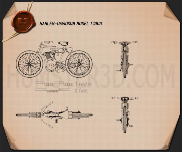 Harley-Davidson Model 1 1903 Plan