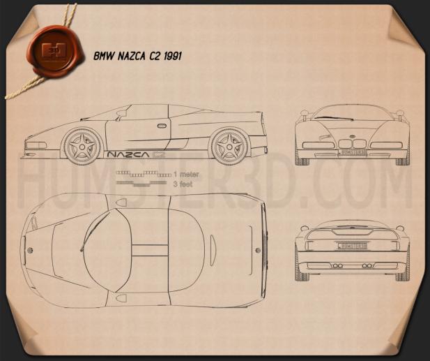 BMW Nazca C2 1991 Blueprint