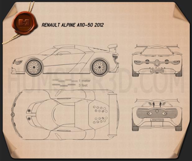 Renault Alpine A110-50 2012 Blaupause
