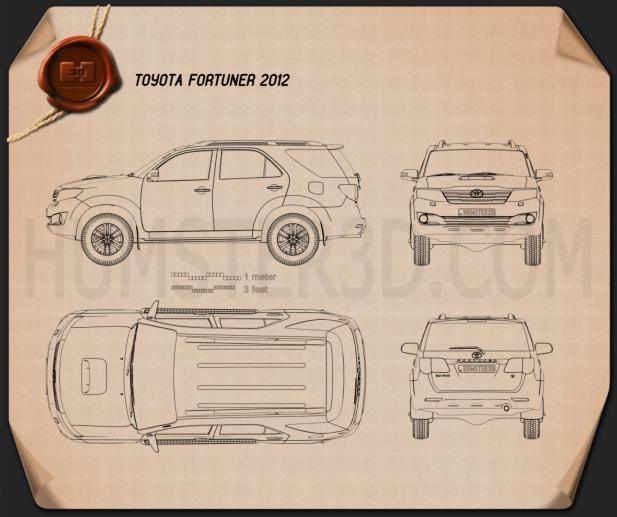 Toyota Fortuner 2012 Disegno Tecnico