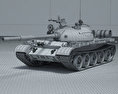 T-62 3d model wire render