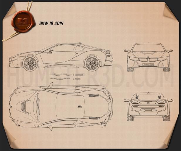 BMW i8 2014 Blueprint