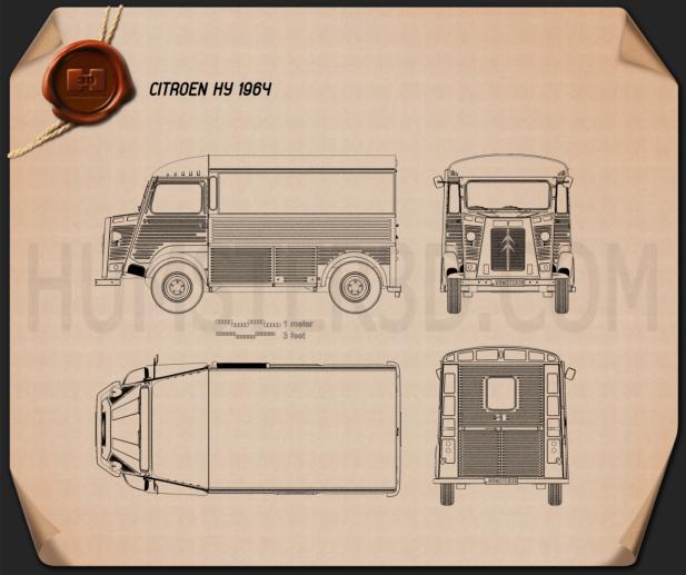 Citroen H Van 1964 Blueprint