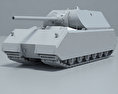 Маус танк 3D модель clay render