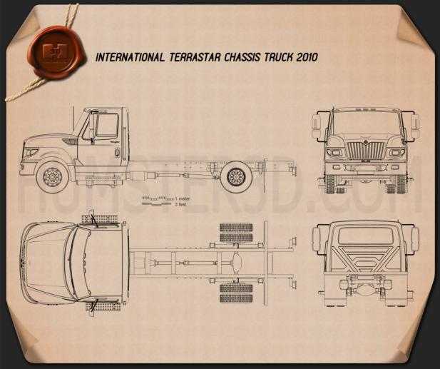 International TerraStar Chassis Truck 2010 Blueprint