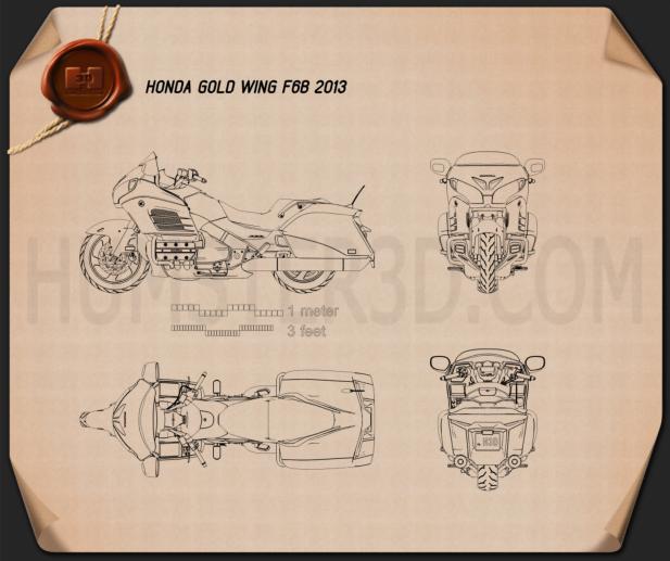 Honda Gold Wing F6B 2013 設計図