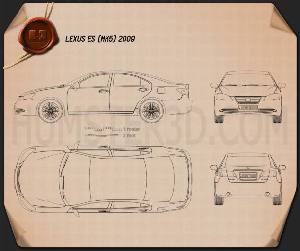 Lexus ES 2009 Blaupause
