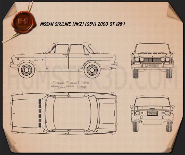Nissan Skyline (S54) GT 1964 蓝图