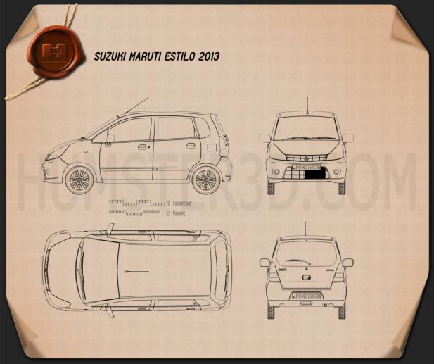 Suzuki (Maruti) Estilo 2013 테크니컬 드로잉