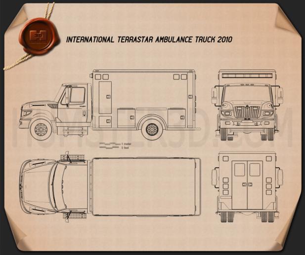 International TerraStar Ambulance Truck 2010 Blueprint