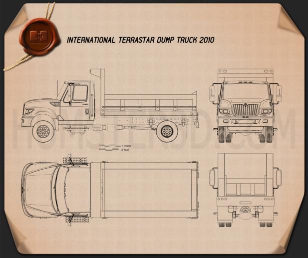 International TerraStar Dump Truck 2010 Blueprint