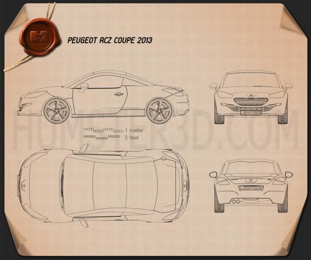 Peugeot RCZ coupe 2013 蓝图