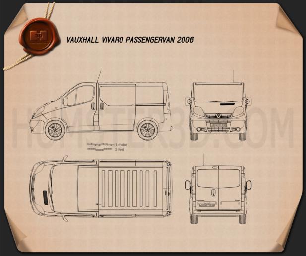 Vauxhall Vivaro Passenger Van 2006 Blueprint