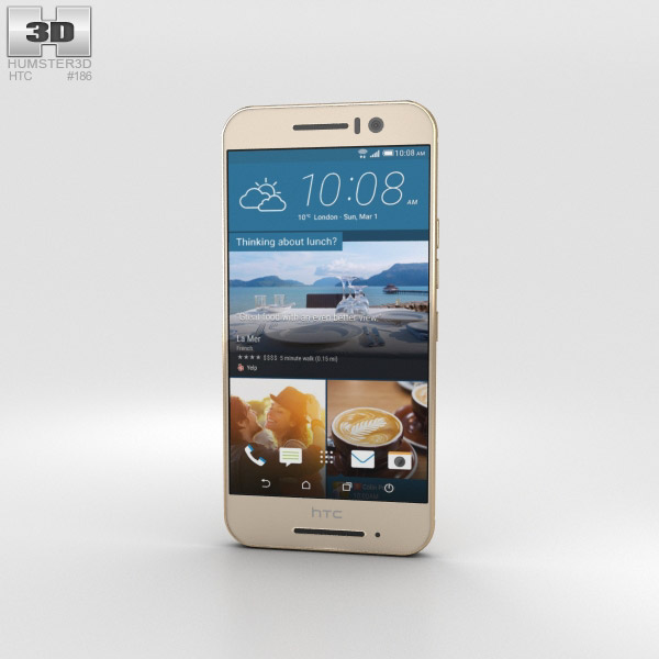 HTC One S9 Gold 3D 모델 