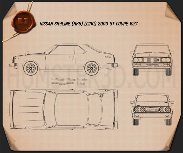 Nissan Skyline (C210) GT Coupe 1977 Blueprint