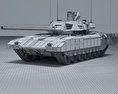 T-14 Armata 3Dモデル wire render