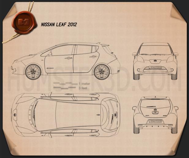 Nissan Leaf 2013 Blaupause