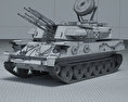 ZSU-23-4石勒喀河自行高射炮 3D模型 wire render