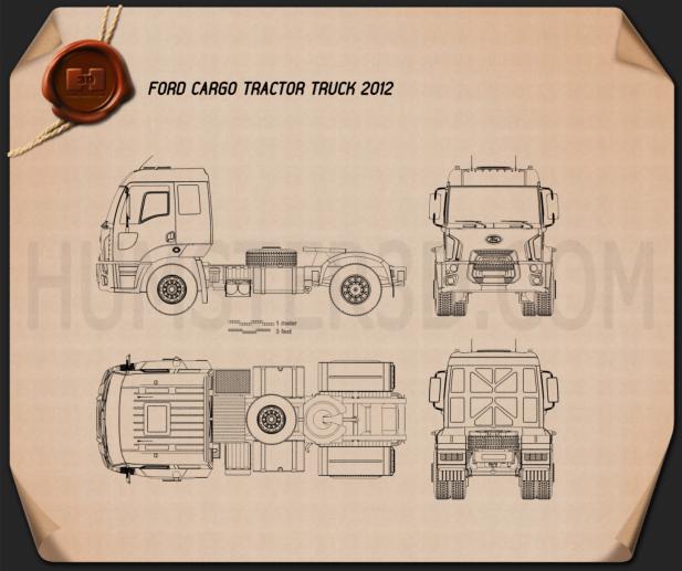 Ford Cargo Tractor Truck 2012 Blueprint