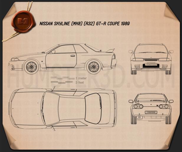 Nissan Skyline (R32) GT-R クーペ 1989 設計図