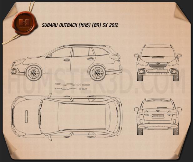Subaru Outback SX 2012 蓝图