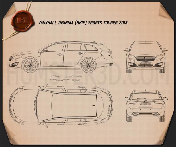 Vauxhall Insignia Sports Tourer 2013 테크니컬 드로잉