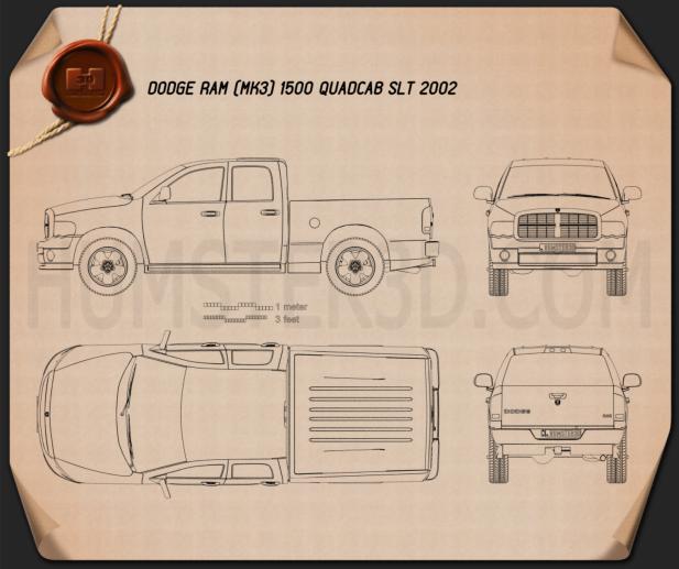 Dodge Ram 1500 Quad Cab SLT 2002 Blueprint
