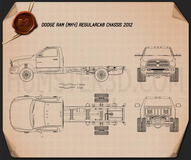 Dodge Ram Regular Cab Chassis 2012 設計図