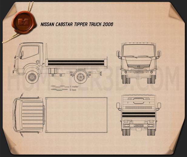 Nissan Cabstar Tipper Truck 2006 Blueprint
