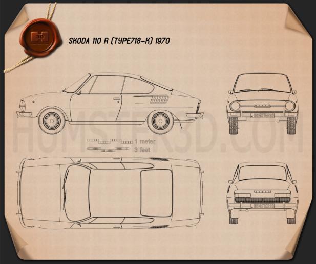Skoda 110 R 1970 設計図