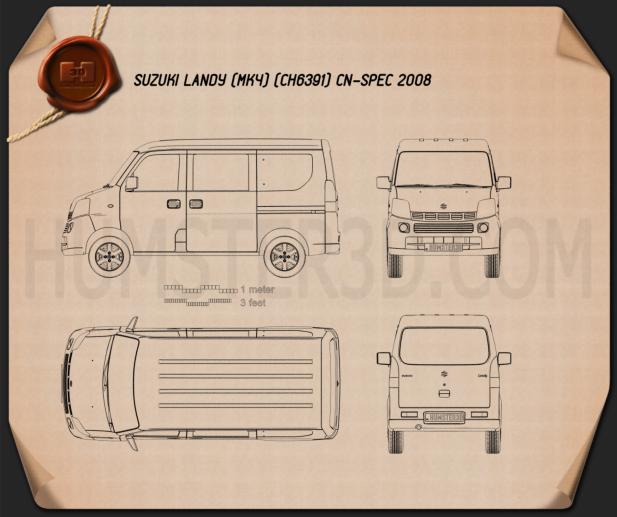 Suzuki Landy (CN) 2008 테크니컬 드로잉