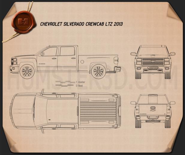 Chevrolet Silverado Crew Cab LTZ 2014 Blueprint