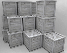 Wooden Boxes low poly