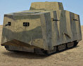 A7V Sturmpanzerwagen 3D-Modell Rückansicht