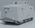 A7V Sturmpanzerwagen 3D-Modell clay render