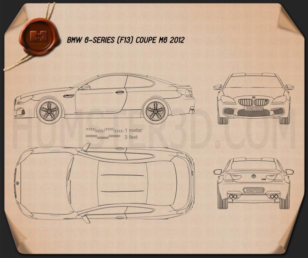 BMW M6 Coupe (F13) 2013 Blueprint