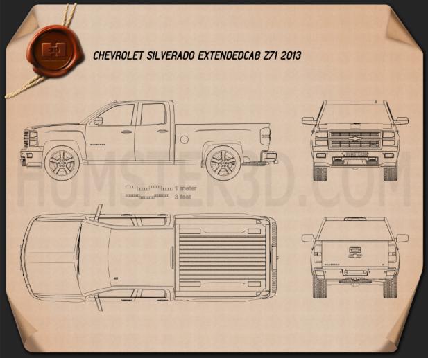 Chevrolet Silverado Extended Cab Z71 2014 Blueprint